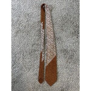Rhodia Orange/Cream Paisley Pattern Tie‎ Made In Italy